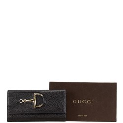 Gucci Horsebit Long Wallet 154257 Black Leather Women's GUCCI