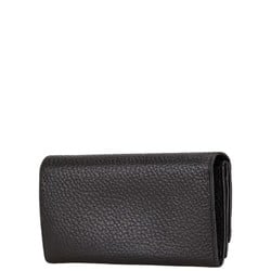 Gucci Horsebit Long Wallet 154257 Black Leather Women's GUCCI