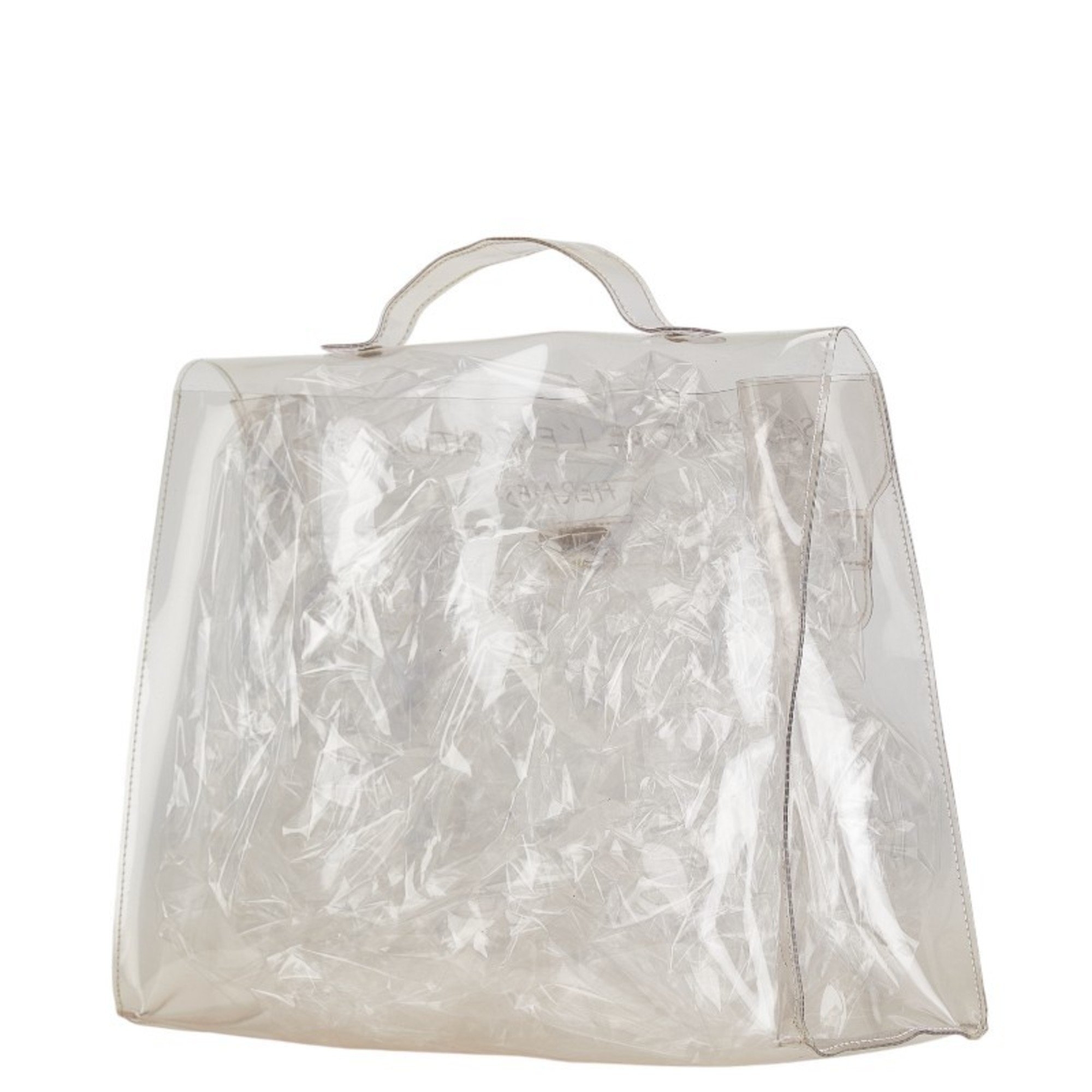 Hermes Vinyl Kelly Handbag Tote Bag Clear Women's HERMES