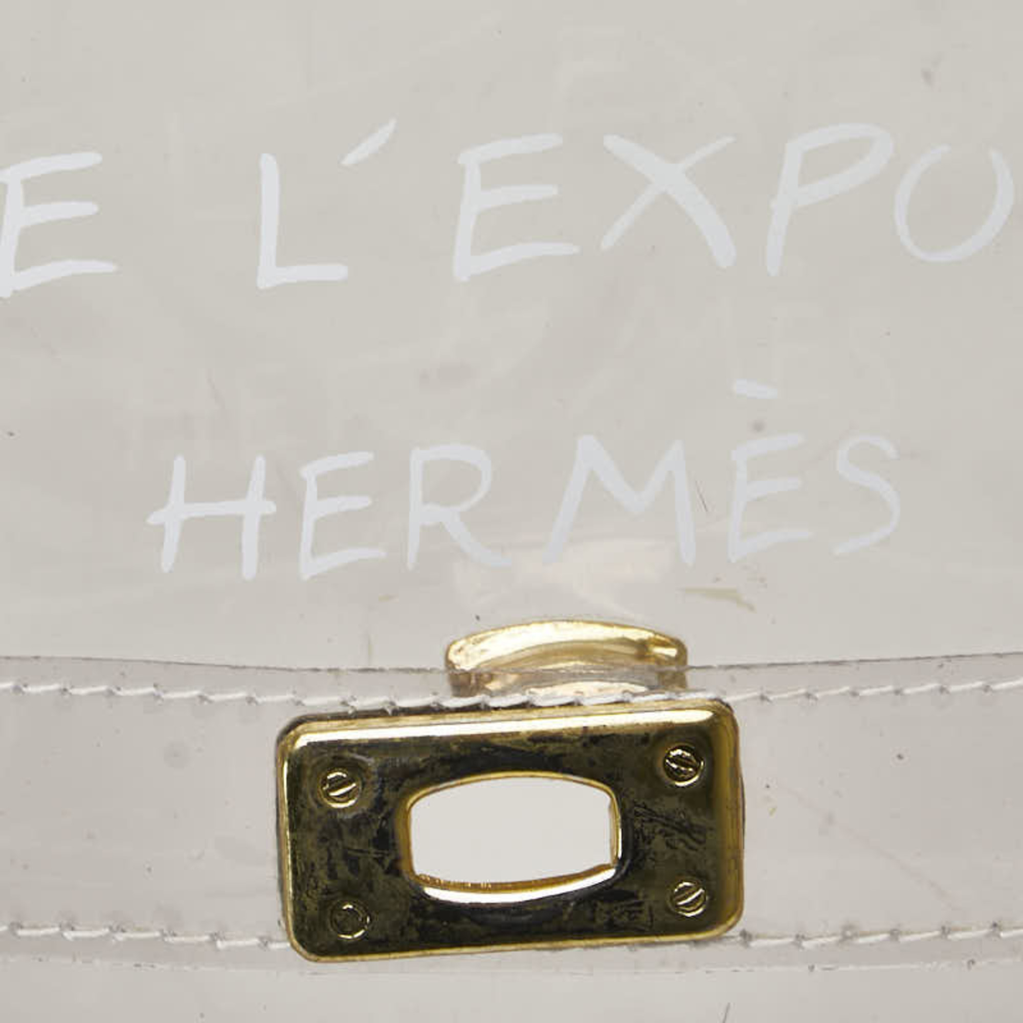 Hermes Vinyl Kelly Handbag Tote Bag Clear Women's HERMES