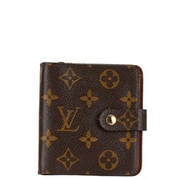 Louis Vuitton Monogram Compact Zip Bi-fold Wallet M61667 Brown PVC Leather Women's LOUIS VUITTON