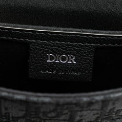 Christian Dior Dior Trotter Saddle Shoulder Bag 2ADC35YKS Black Canvas Leather Women's