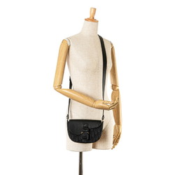 Christian Dior Dior Trotter Saddle Shoulder Bag 2ADC35YKS Black Canvas Leather Women's