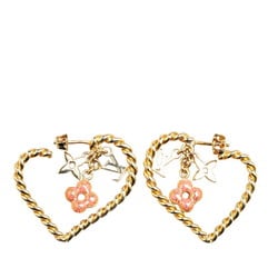 Louis Vuitton Boucle d'Oreille Sweet Monogram In My Heart Earrings M65948 Gold Plated Women's LOUIS VUITTON