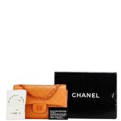 Chanel Matelasse 23 Double Flap Chain Shoulder Bag Orange Lambskin Women's CHANEL