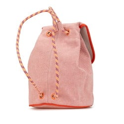 Hermes Les Rucksack Backpack Orange Raspberry Toile Chevron Women's HERMES