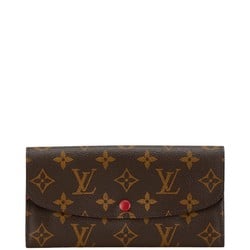 Louis Vuitton Monogram Portefeuille Emily Long Wallet M60697 Brown Fuchsia Red PVC Leather Women's LOUIS VUITTON