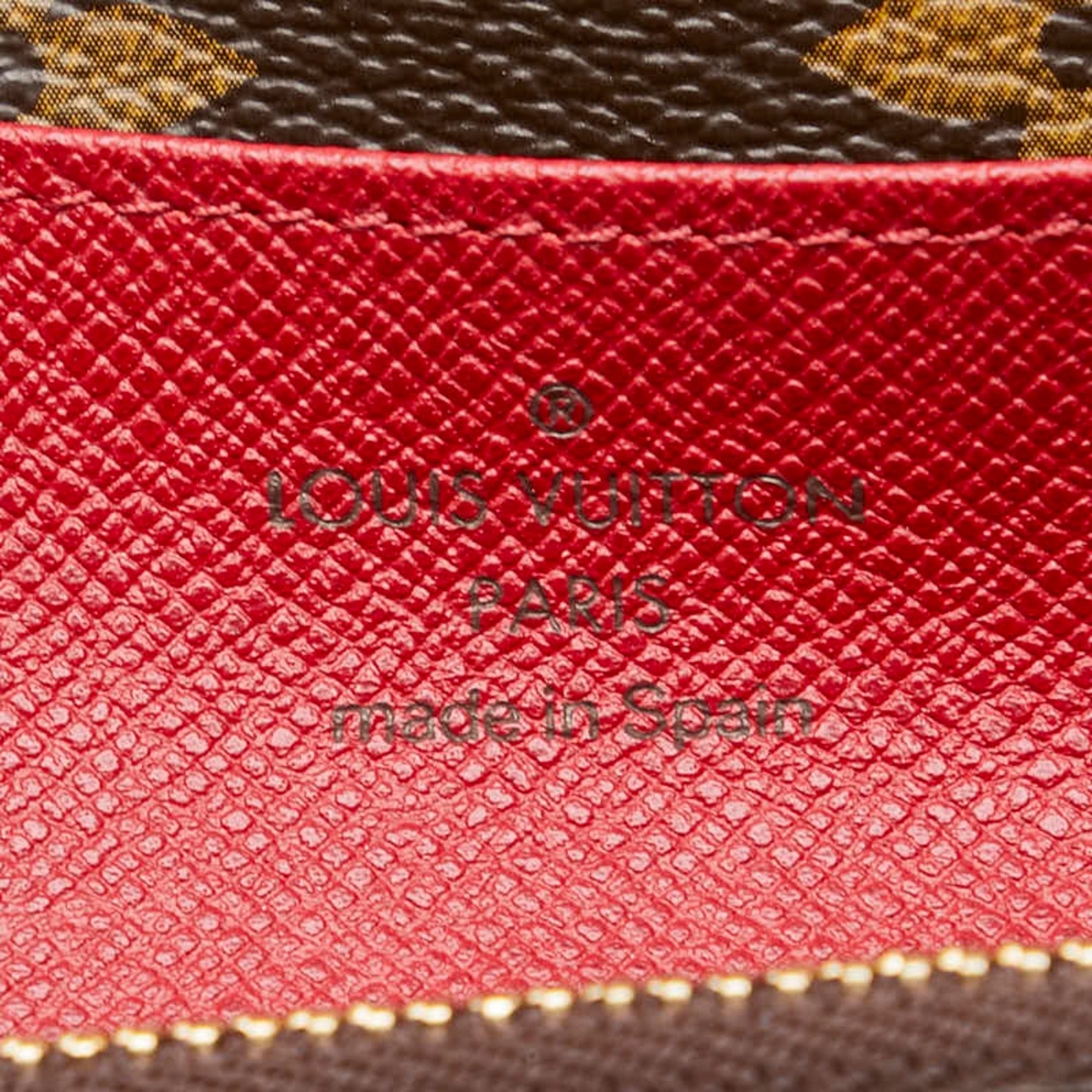 Louis Vuitton Monogram Portefeuille Emily Long Wallet M60697 Brown Fuchsia Red PVC Leather Women's LOUIS VUITTON