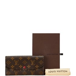 Louis Vuitton Monogram Portefeuille Emily Long Wallet M60697 Brown Fuchsia Red PVC Leather Women's LOUIS VUITTON