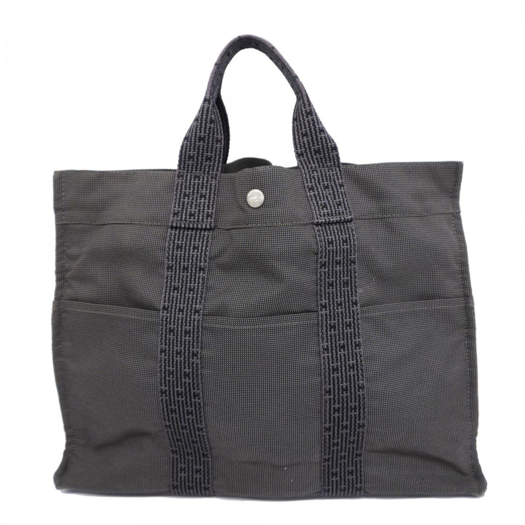 Hermes Tote Bag Air Line MM Canvas Grey Women's