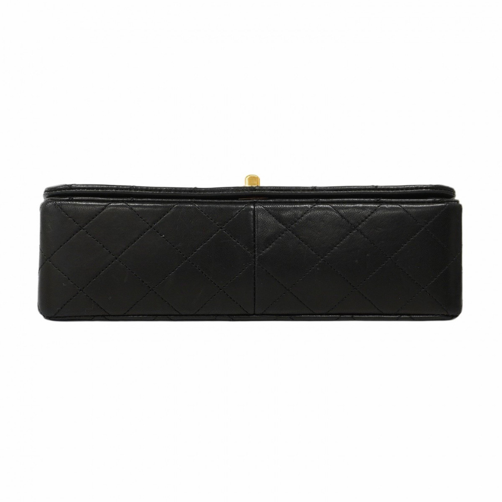 Chanel Shoulder Bag Matelasse Chain Lambskin Black Women's