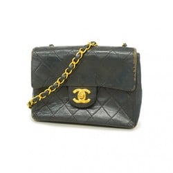 Chanel Shoulder Bag Matelasse Chain Lambskin Black Women's