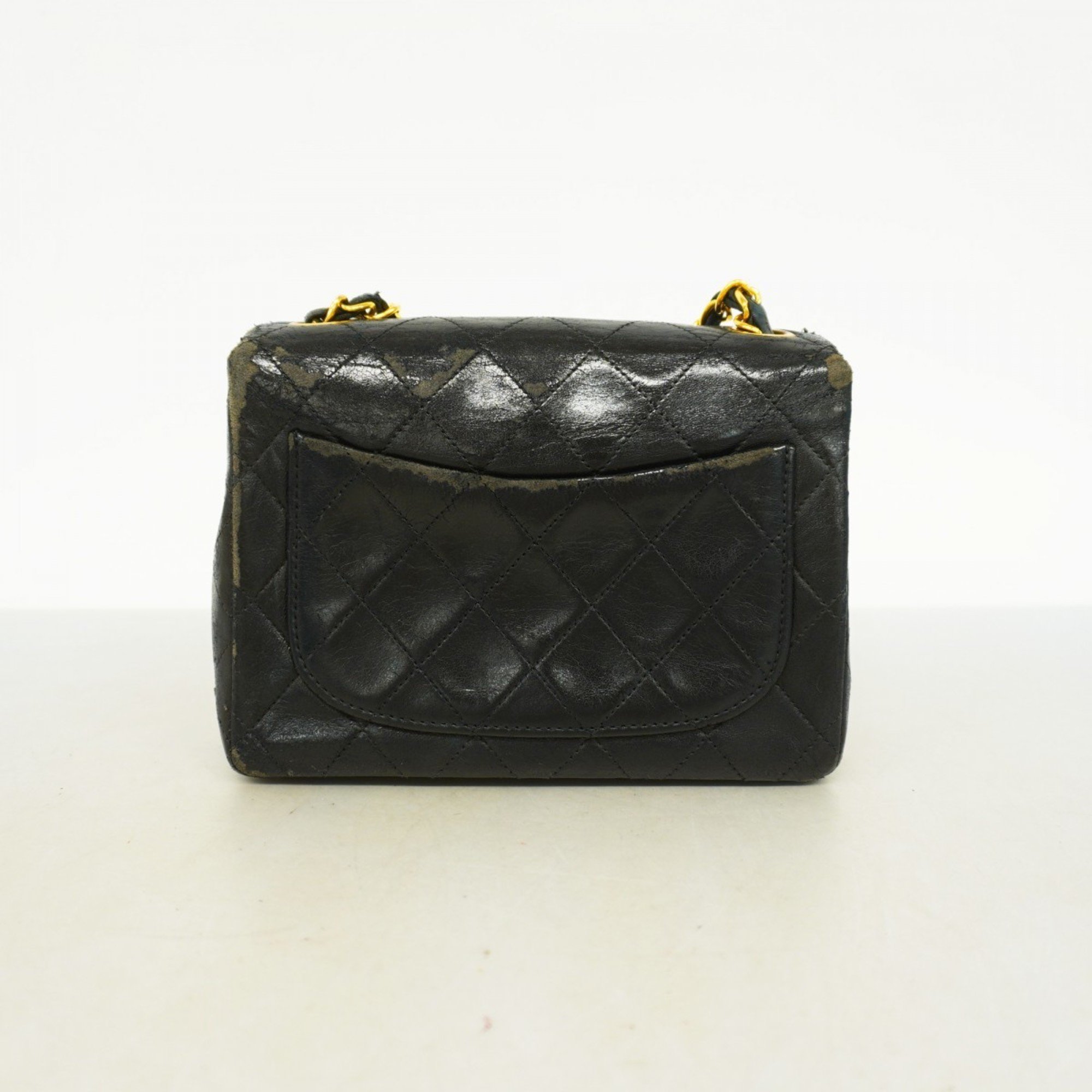 Chanel Shoulder Bag Matelasse Chain Lambskin Black Women's