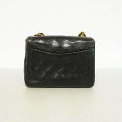 Chanel Shoulder Bag Matelasse Chain Lambskin Black Women's