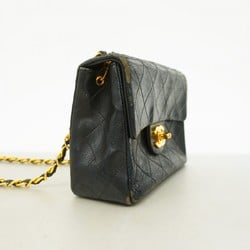 Chanel Shoulder Bag Matelasse Chain Lambskin Black Women's