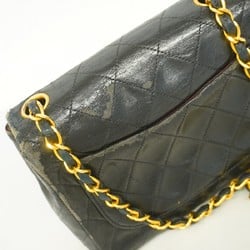 Chanel Shoulder Bag Matelasse Chain Lambskin Black Women's