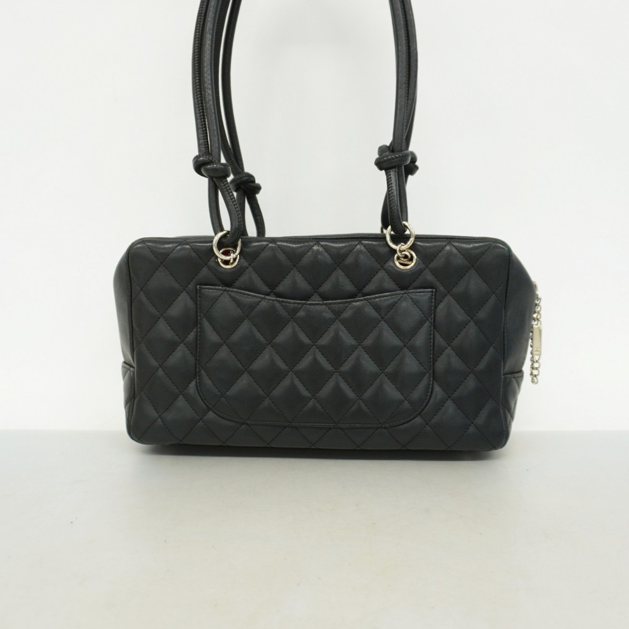 Chanel Shoulder Bag Cambon Lambskin Black Women's