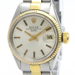 Vintage ROLEX Oyster Perpetual Date 6517 Yellow Gold Steel Ladies Watch BF578011