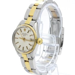 Vintage ROLEX Oyster Perpetual Date 6517 Yellow Gold Steel Ladies Watch BF578011