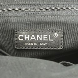 Chanel Tote Bag Wild Stitch Leather Black Women's