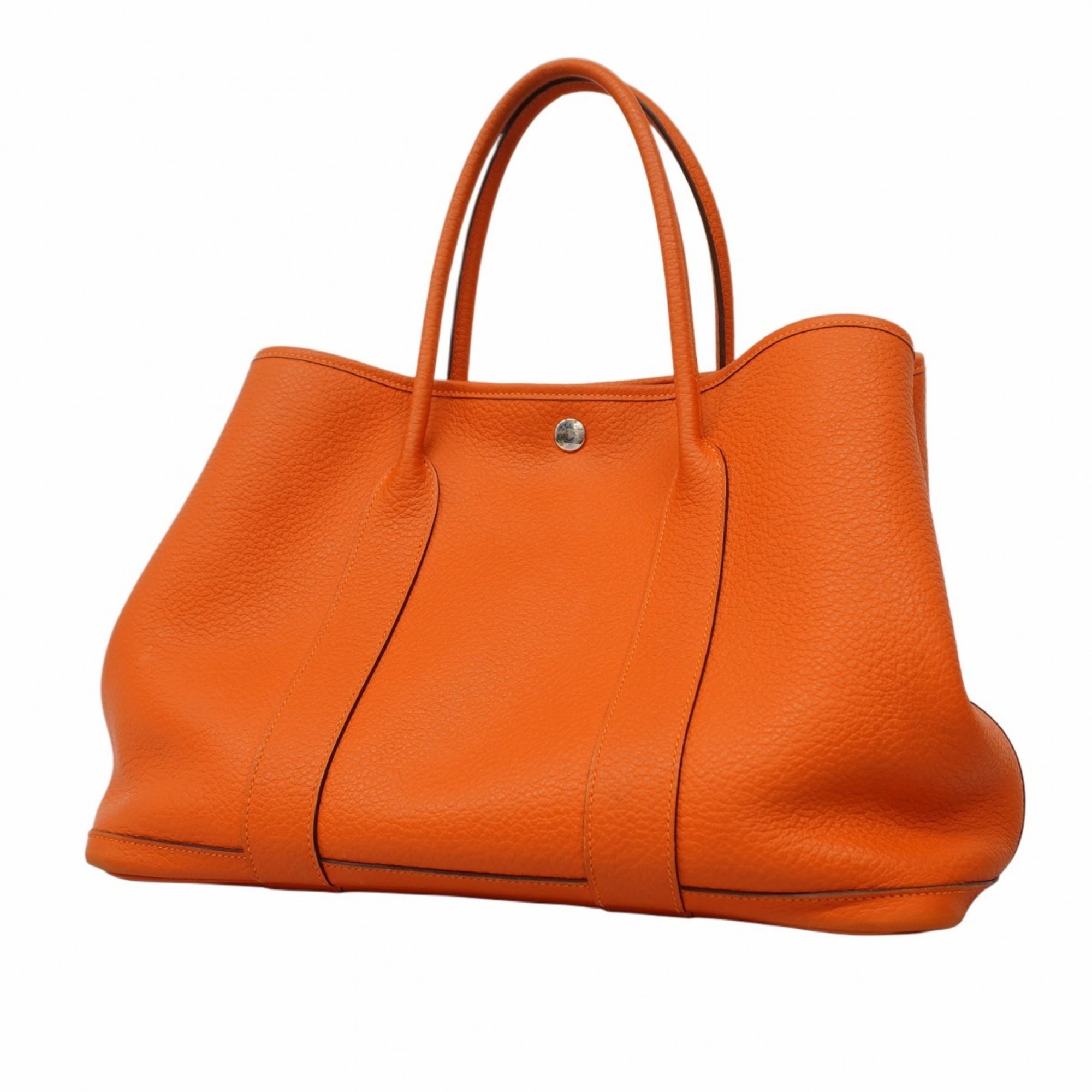 Hermes Tote Bag Garden PM Country Orange Bobby T Engraved Ladies