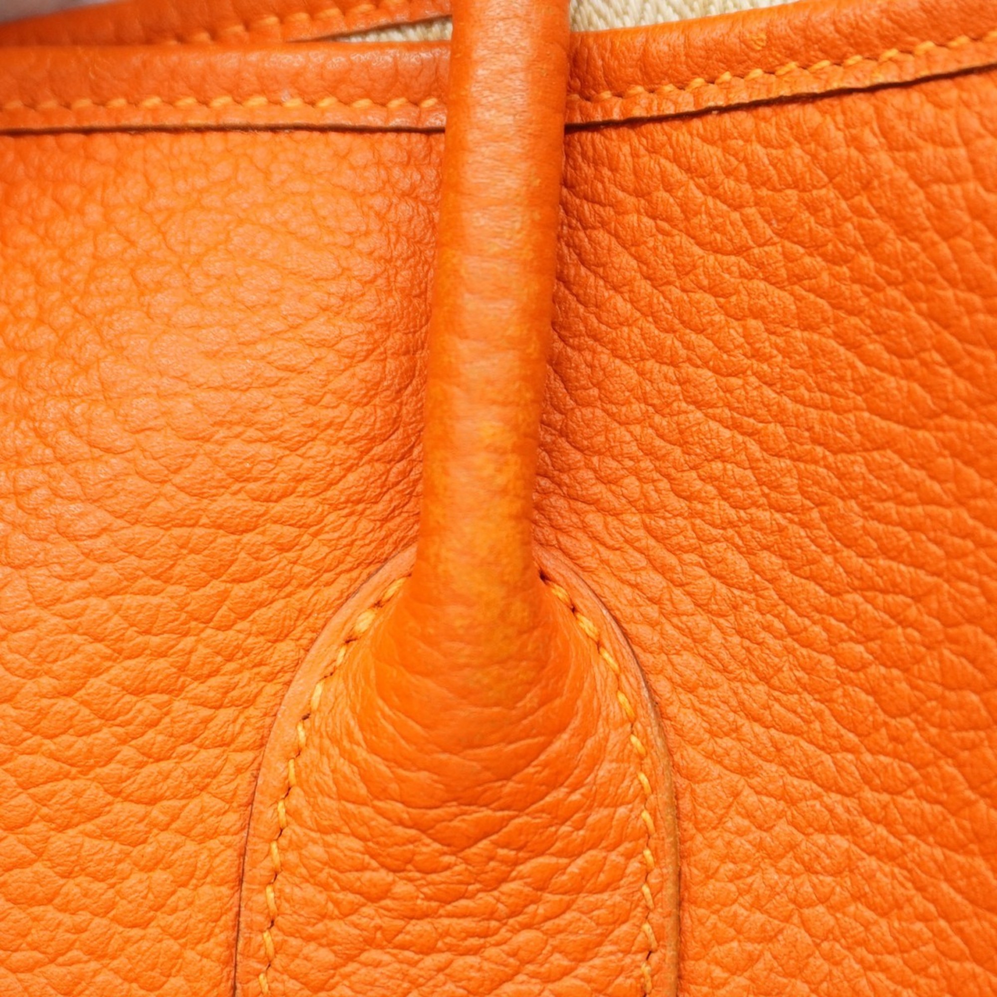 Hermes Tote Bag Garden PM Country Orange Bobby T Engraved Ladies