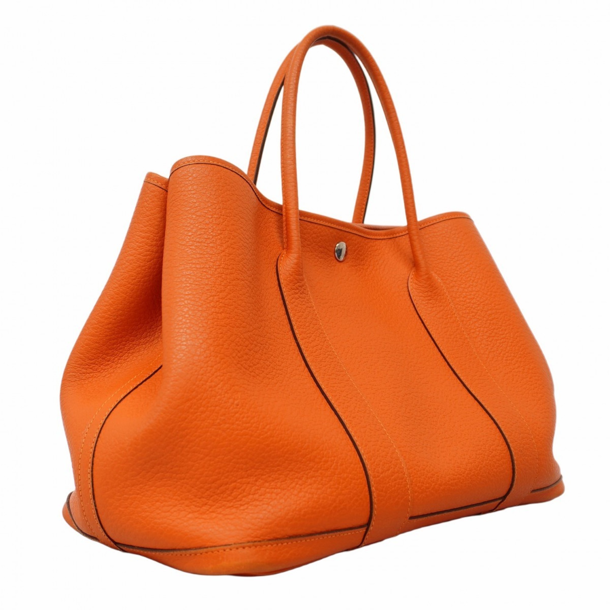 Hermes Tote Bag Garden PM Country Orange Bobby T Engraved Ladies