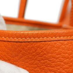 Hermes Tote Bag Garden PM Country Orange Bobby T Engraved Ladies