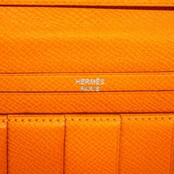 Hermes Long Wallet Bearn Soufflet Veau Epsom Orange P Stamp Ladies