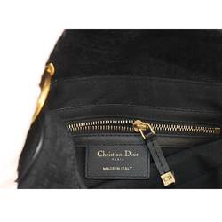 Christian Dior Trotter Saddle Bag Shoulder Canvas Black