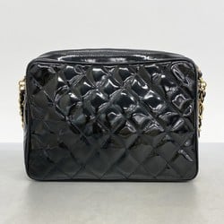 Chanel Shoulder Bag, Matelasse Chain Shoulder, Patent Leather, Black, Women's