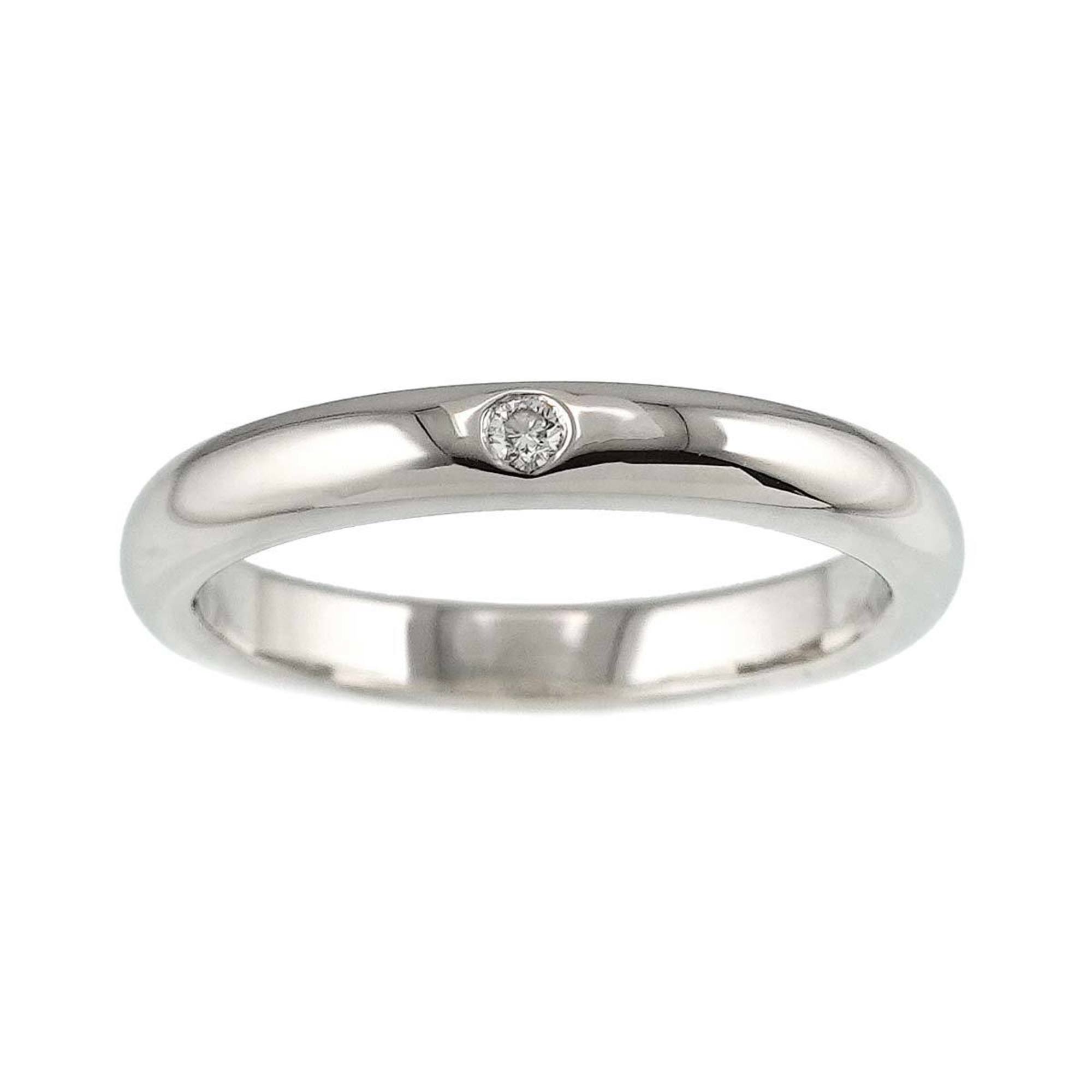 Tiffany & Co. Stacking Band Ring Diamond 1P Pt Platinum