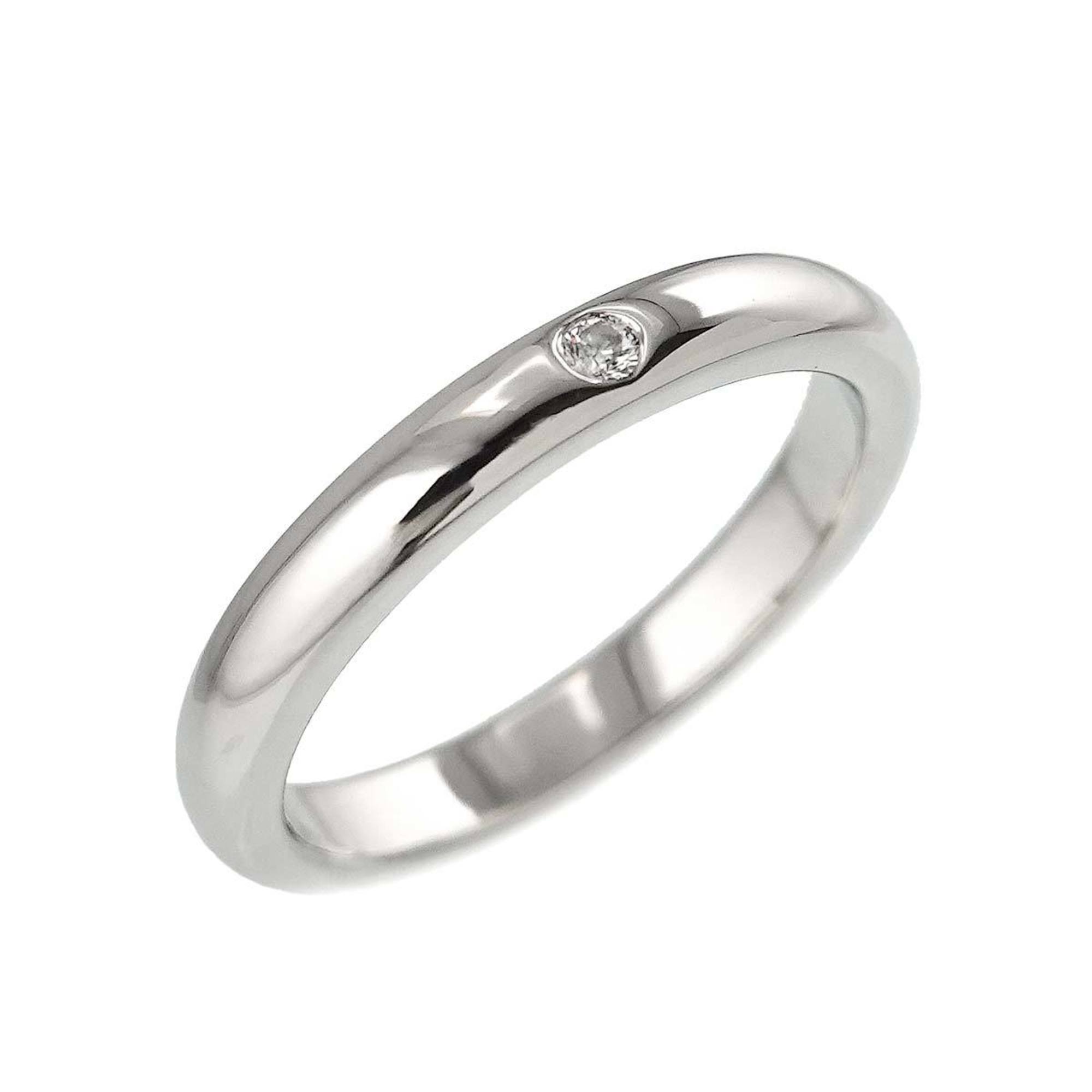 Tiffany & Co. Stacking Band Ring Diamond 1P Pt Platinum