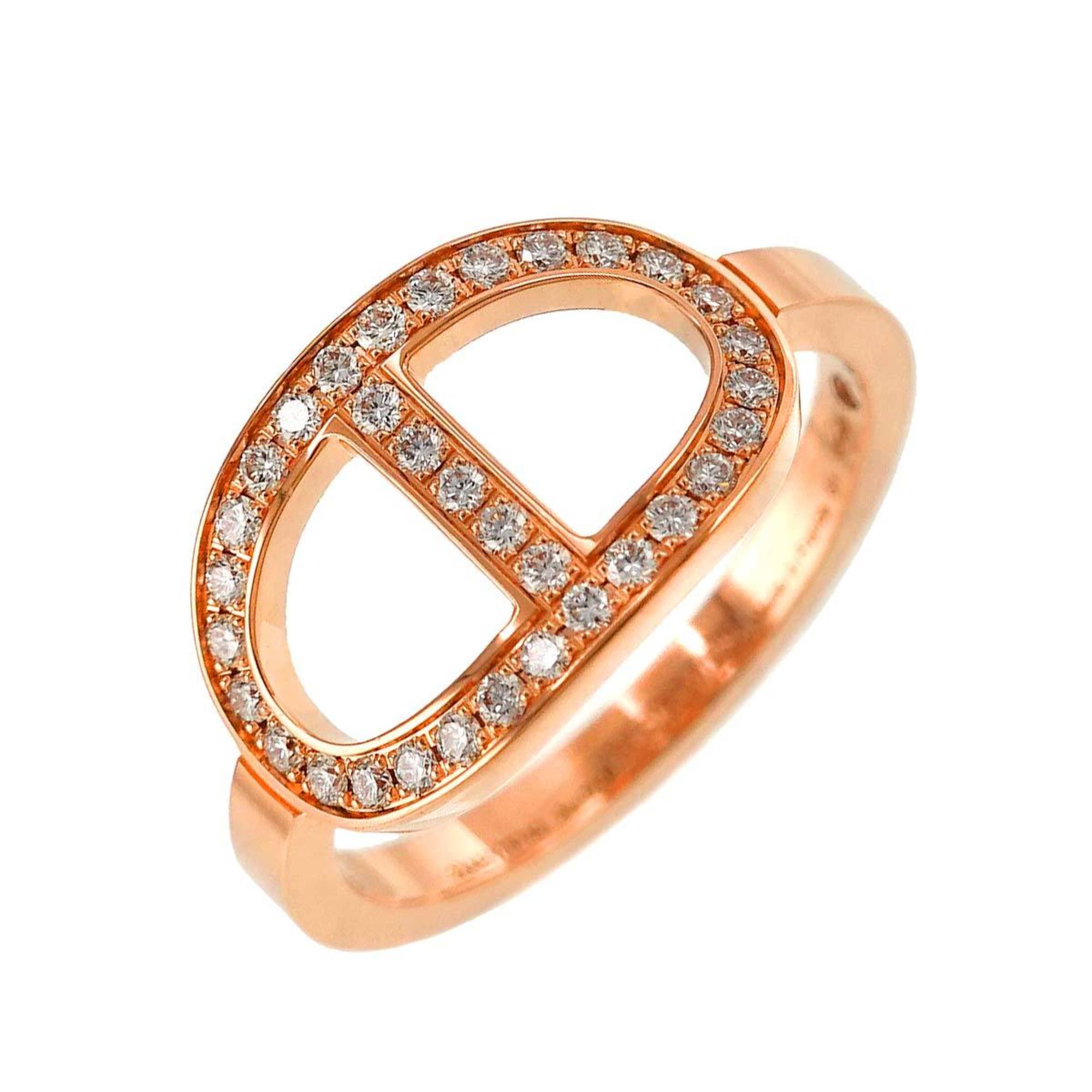 Hermes Chaine d'Ancre Contour #51 Ring Diamond K18 PG Pink Gold 750 dancre