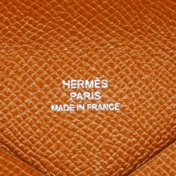 Hermes Wallet/Coin Case Calvi Epsom Gold T Stamp Men's Women's