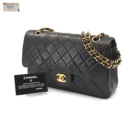 CHANEL Matelasse 25 Chain Shoulder Bag Leather Black A01112 Gold Hardware