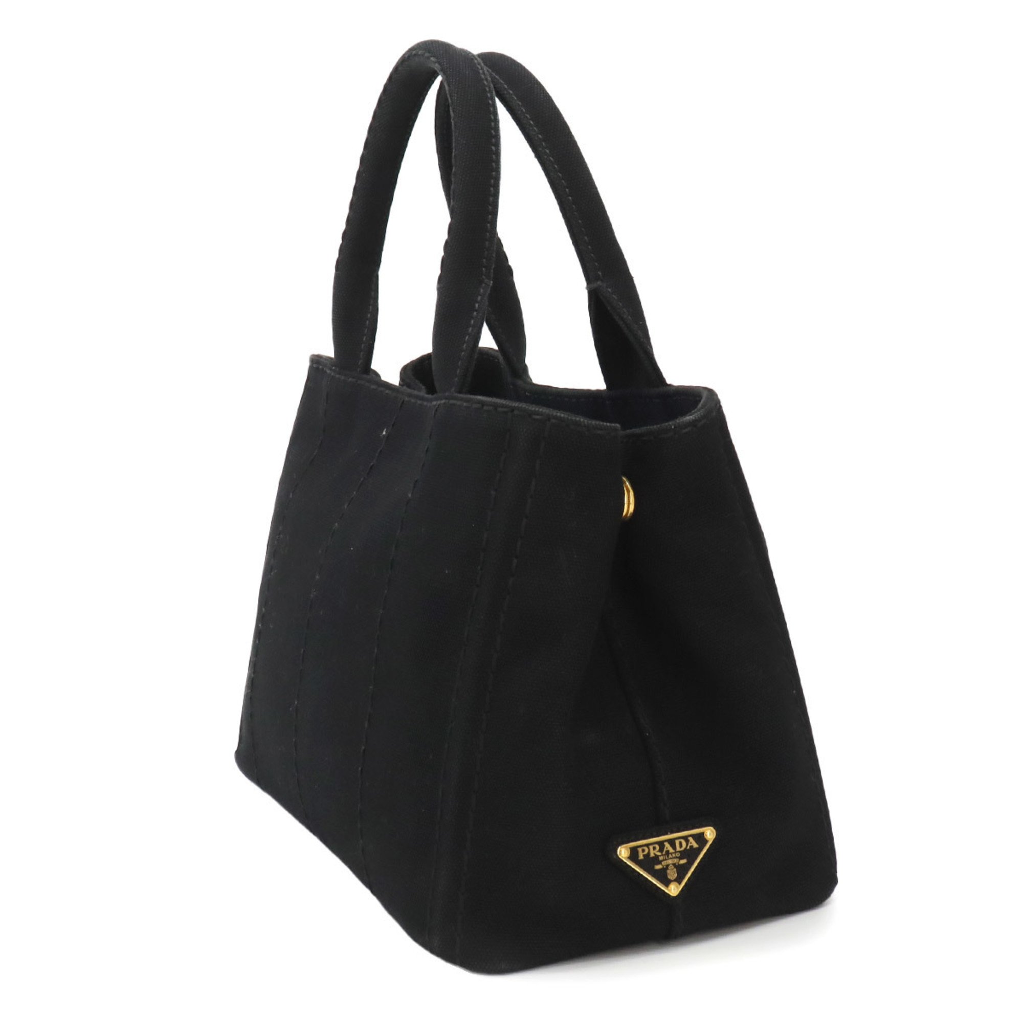 PRADA Canapa 2way Hand Shoulder Bag Canvas Black 1BG439 Mini