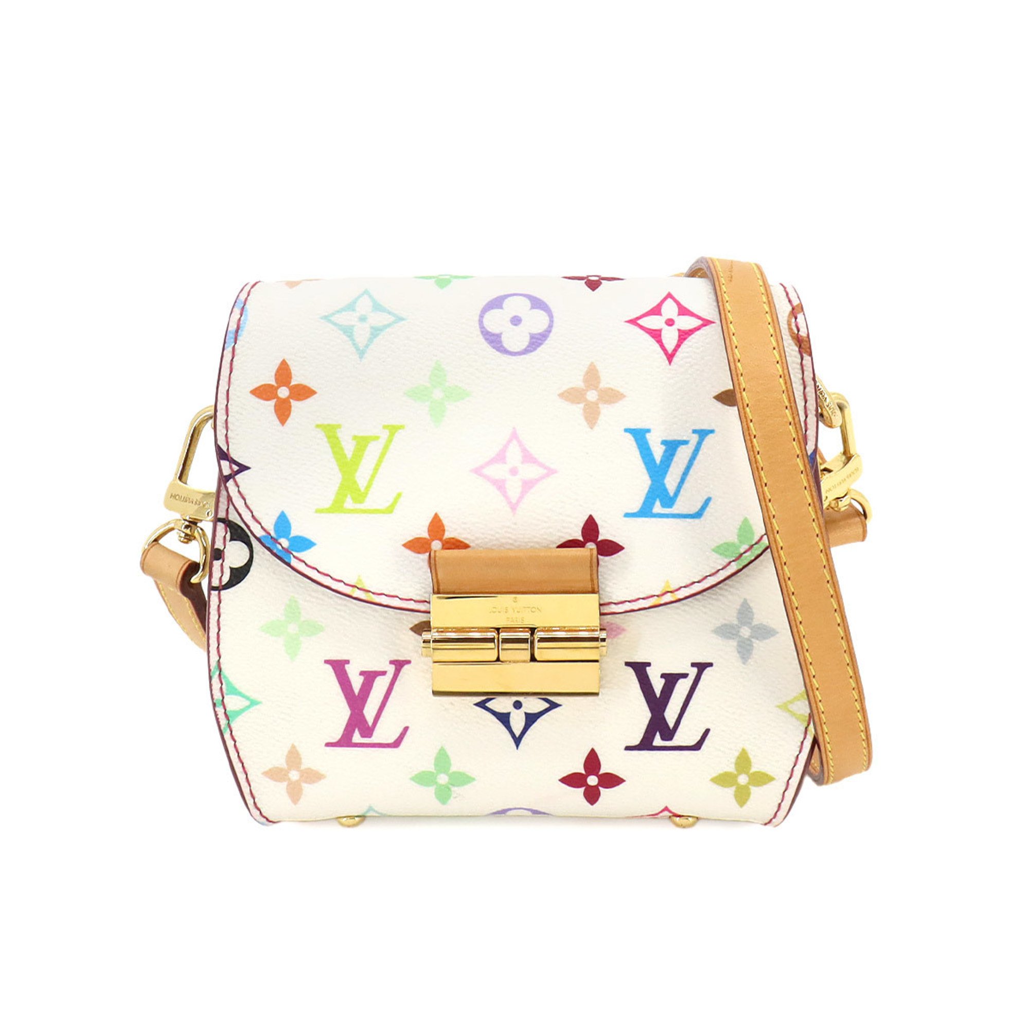 Louis Vuitton LOUIS VUITTON Monogram Multicolor Heart Breaker Shoulder Bag Bron M40660 White