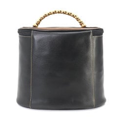 LOEWE Velazquez Vanity Bag Leather Black Brown Gold Hardware