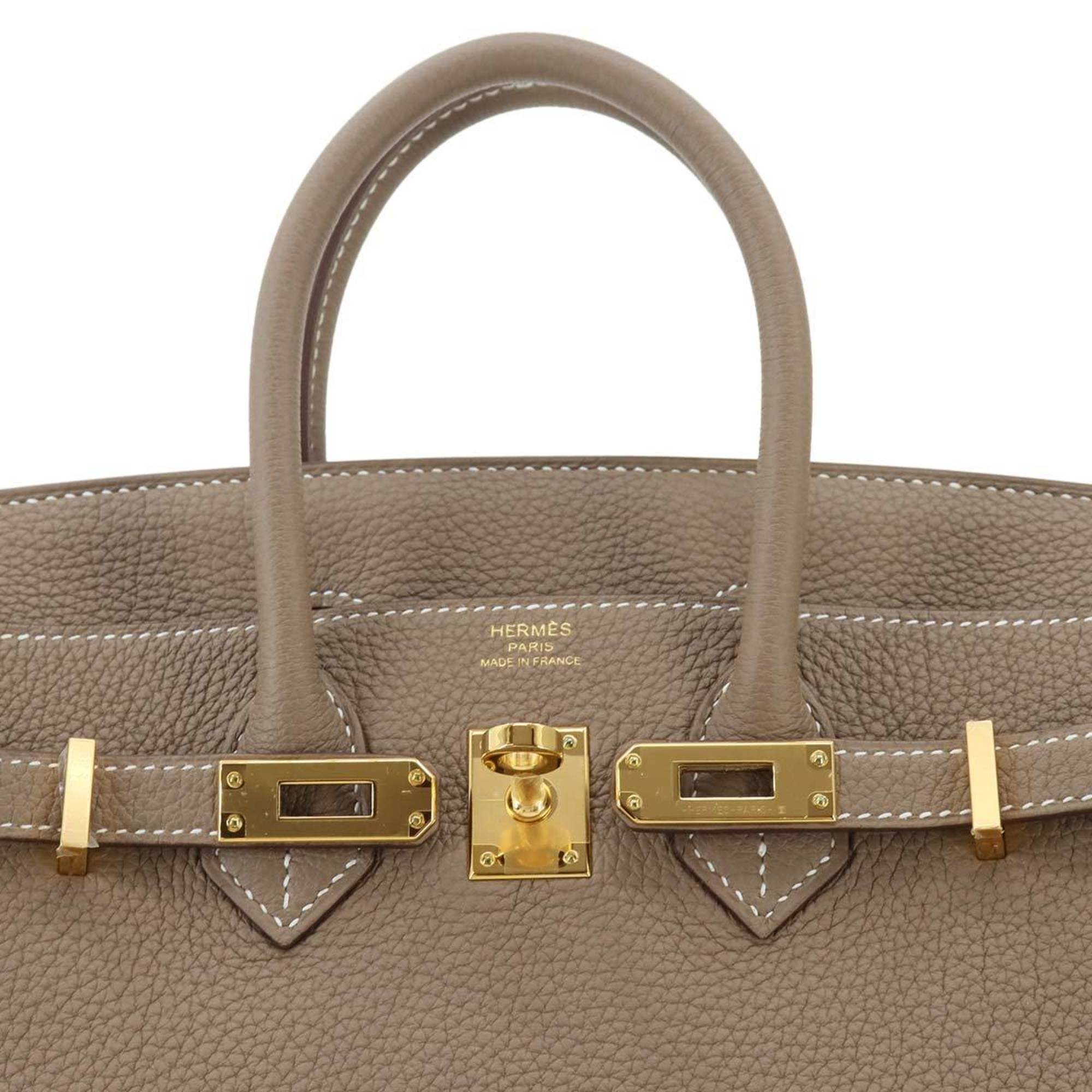 Hermes Birkin 25 handbag Togo Etoupe Y stamp Gold hardware