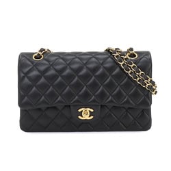 CHANEL Matelasse 25 Chain Shoulder Bag Leather Black A01112 Gold Hardware