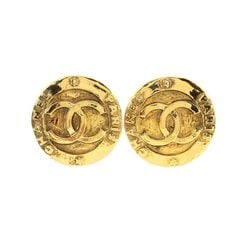 CHANEL Coco Mark Circle Earrings Gold 28