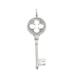 Tiffany & Co. Diamond Pendant Top K18WG White Gold 750 Clover Key