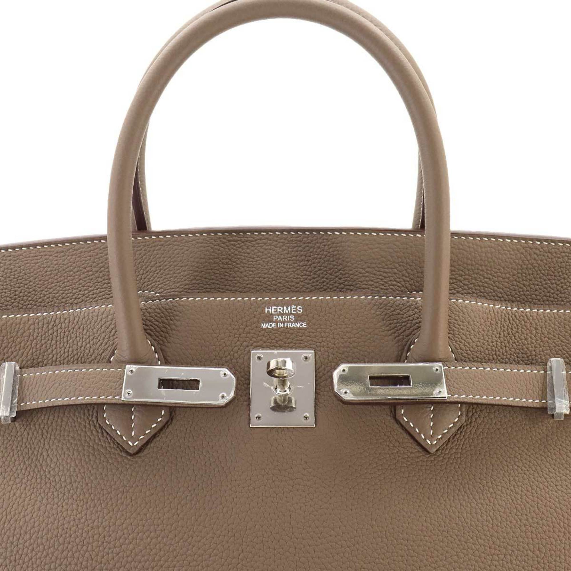 Hermes Birkin 40 Handbag Togo Etoupe X Stamp Silver Hardware