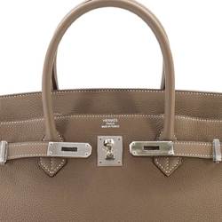 Hermes Birkin 40 Handbag Togo Etoupe X Stamp Silver Hardware