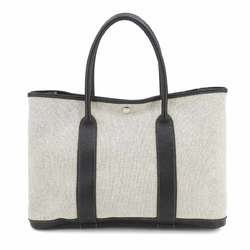 Hermes HERMES Garden 36 PM Toile H Leather Black Grey J Stamp Party