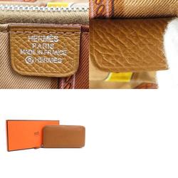 Hermes HERMES Round Long Wallet Azap Silk In Veau Epsom Brown Silver Women's e59599g