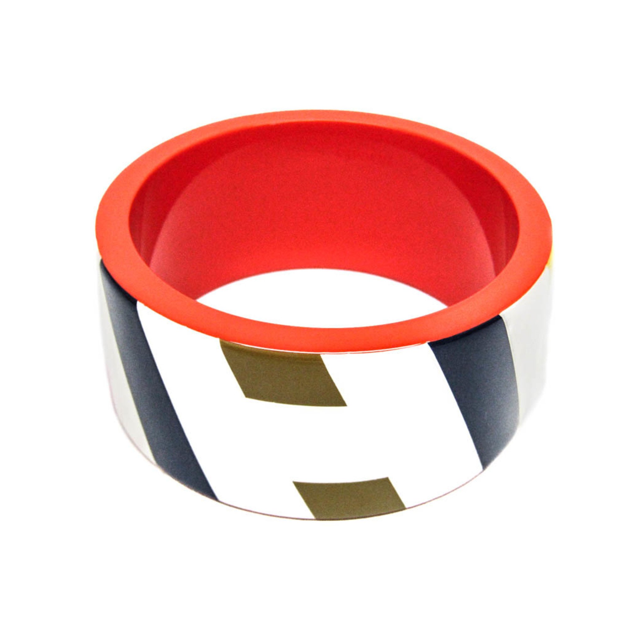 Hermes Bias H GM Lacquer,Wood Bangle Multi-color