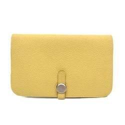 Hermes Dogon GM Men,Women Togo Leather Long Wallet (bi-fold) Yellow