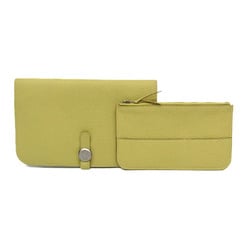 Hermes Dogon GM Men,Women Togo Leather Long Wallet (bi-fold) Yellow